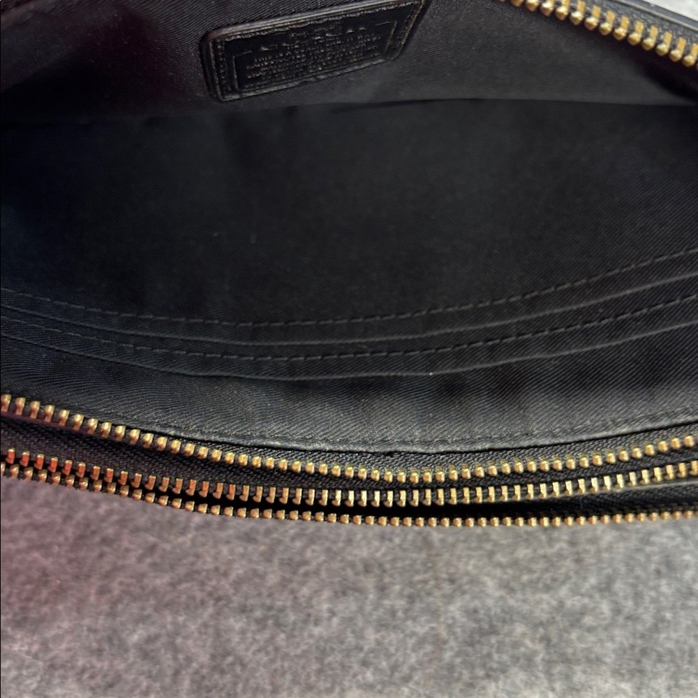 Coach Black Pebbled Leather Lacquer Rivets Double
Zip Pebble Leather wristlet - Picture 10 of 14